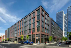 The Rutgers-Newark Honors Living Learning Community is designed to integrate into its urban neighborhood and respond to its local context. Photo © Andrew Rugge