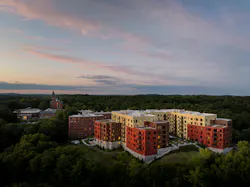 Opus is intentionally co-located with 2Life Communities’ affordable Coleman House and the Jewish Community Center of Greater Boston, capitalizing on established social, educational, and wellness amenities. Photo © Andrew Rugge