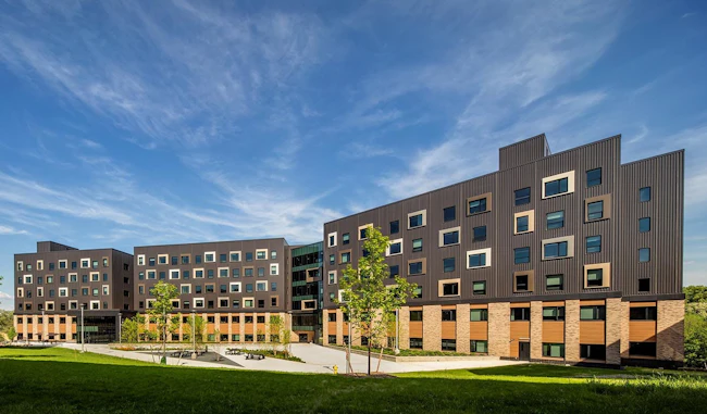 Micro-units are a good fit for a learning/living environment where collaboration is desirable. Photo courtesy Stantec
