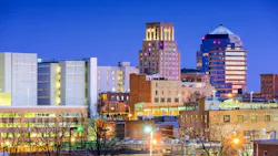 Durham, North Carolina Skyline. Durham, North Carolina, USA downtown city skyline.