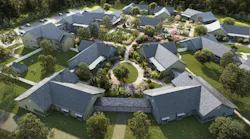 The design of Avandell’s neighborhoods disguises its secure environment with landscaping and walking trails, decorative fencing, and interior passageways between buildings. Photo courtesy Perkins Eastman