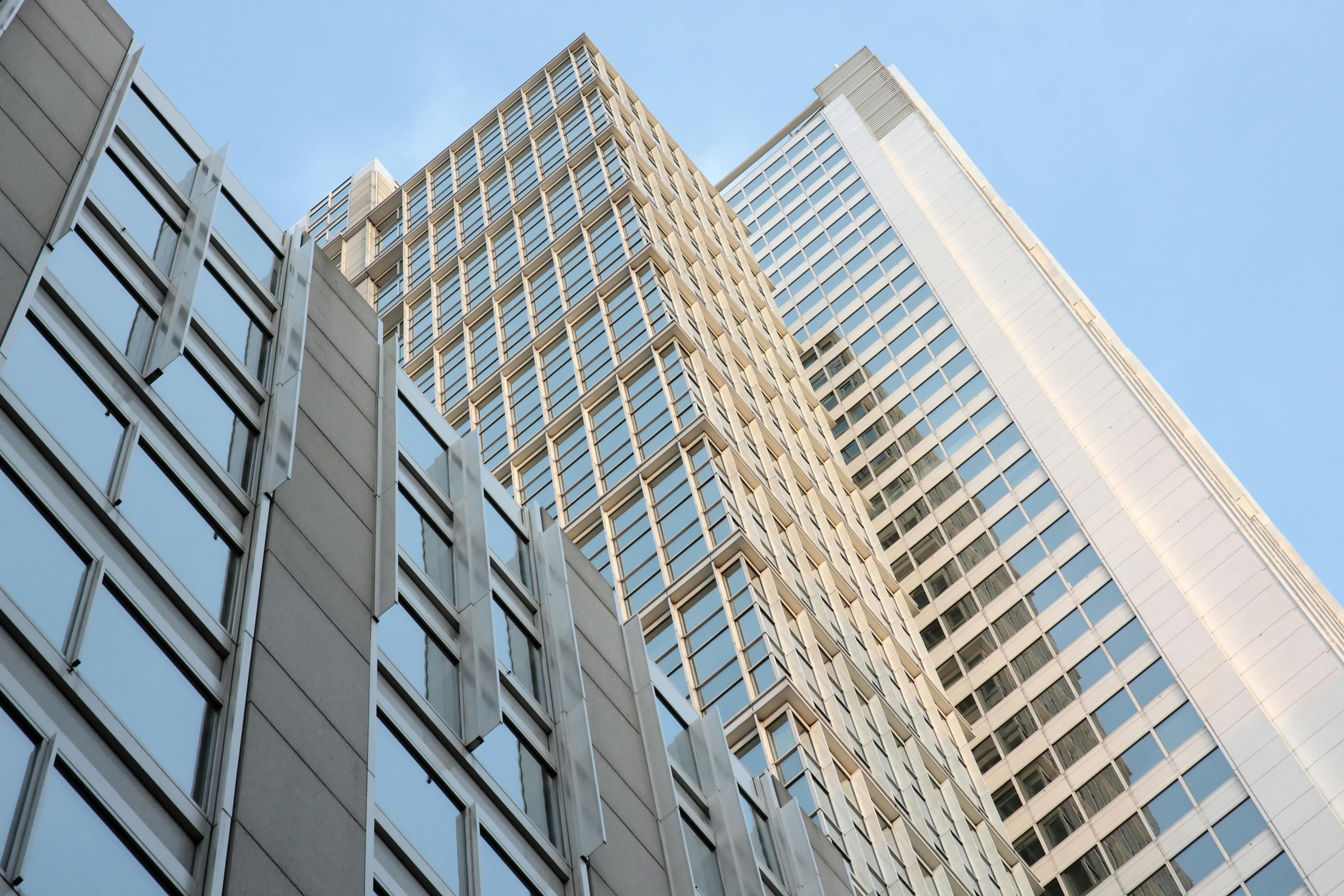 Modern highrise apartment buildings in Chicago