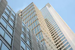 Modern highrise apartment buildings in Chicago
