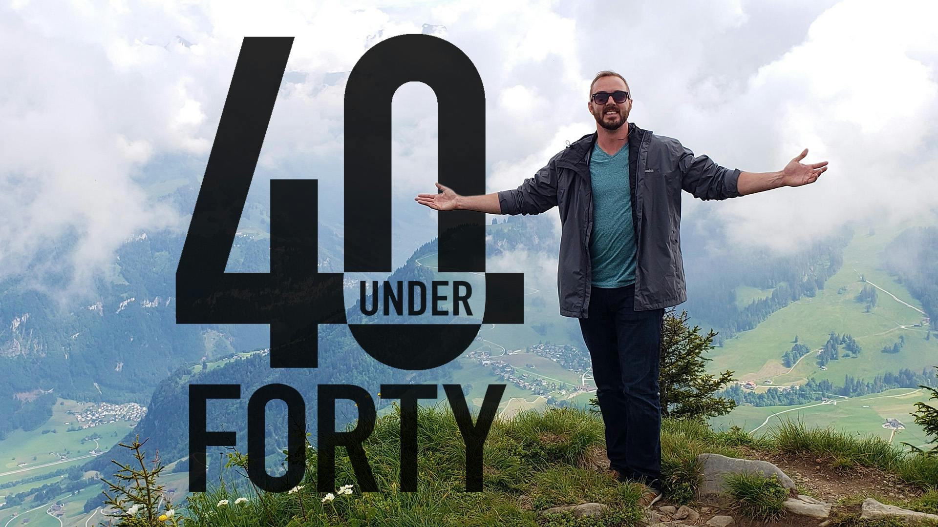 40 Under 40 2026 winner in front of mountain with BD+C logo