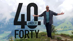 40 Under 40 2026 winner in front of mountain with BD+C logo