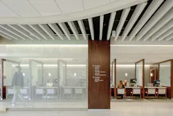 Semi-private registration bays give patients a measure of privacy and control during one of the most vulnerable moments of a hospital visit, sharing personal information at check-in. Image courtesy CannonDesign
