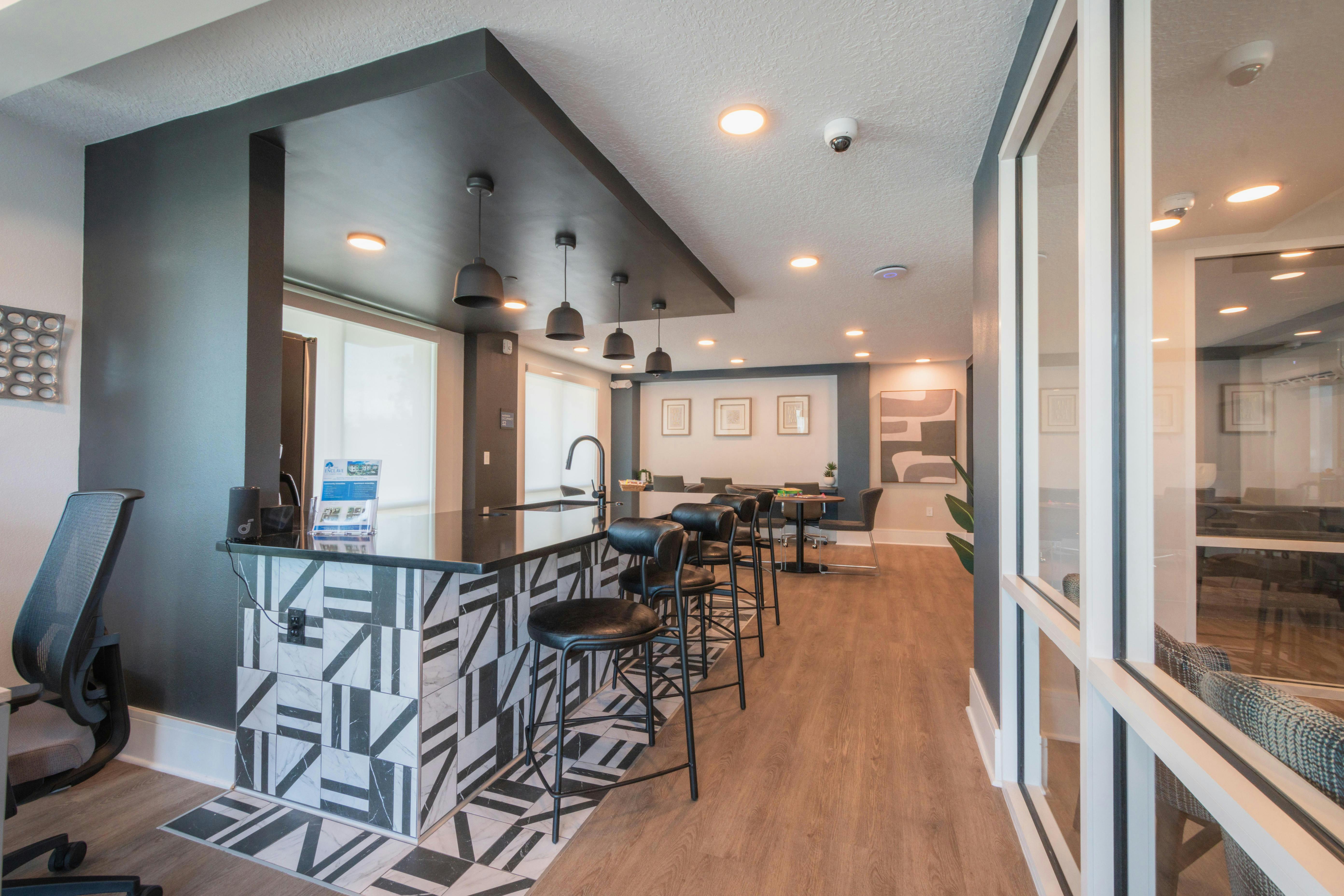 At the Enclave at Canopy Park, floor plans, amenity layouts, furniture arrangements, and circulation paths were considered together to support functionality and resident comfort. Photo &copy; FK Architecture